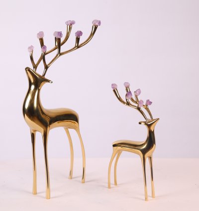 طقم غزلان نحاس 2 قطعة