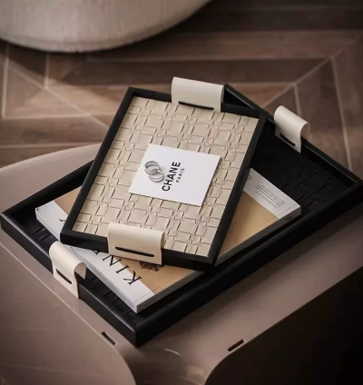 طقم صواني بيج في اسود 2 قطعة