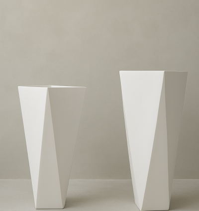 Geometric Fiber Glass Pot