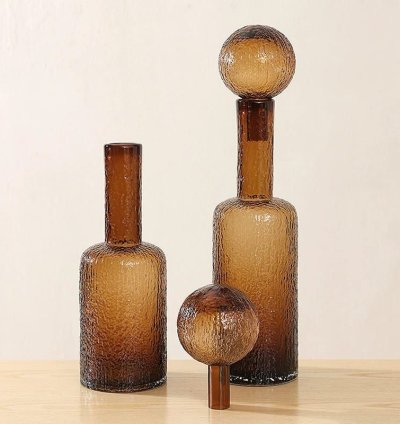 طقم زجاج ديكور لون شامبين غامق بشكل كروى