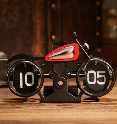 Metal Motorcycle Flip Clock