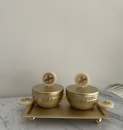 Double Dates Bowl Set with Tray