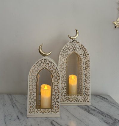 Ramadan Lantern with Mihrab & Crescent Design set of 2