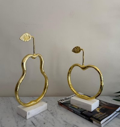 Golden Apple & Pear Sculpture