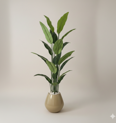 Green Leaf Tree with Fiberglass Pot