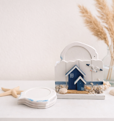 Coastal Wooden Coaster Set