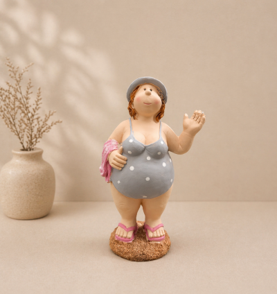 Beach Lady Figurine with Hat
