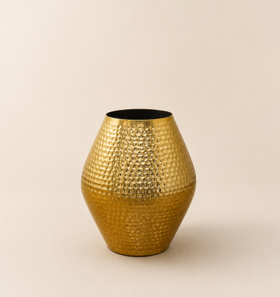 Hammered Aluminum Gold Pot