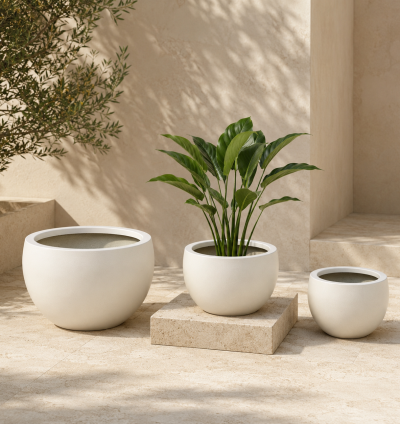 Orbit Fiberglass Planter