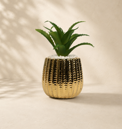 Gold artificial potted plant