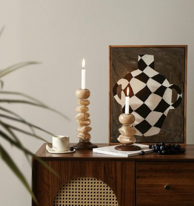 Set Pebble Candle Holders