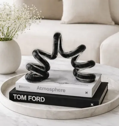 Modern Wavy Glass Sculpture