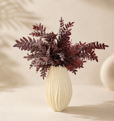 Ribbed Ivory Vase
