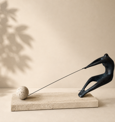 Pulling Man Sculpture