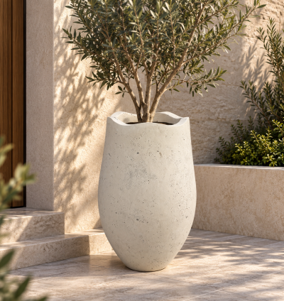 Wave Poly Stone Planter